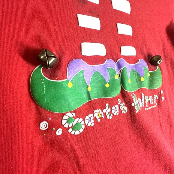 Vintage Santa's Helper Elf Tee Toddler M T Shirt Jingle Bells 100% Cotton READ - Picture 3 of 12